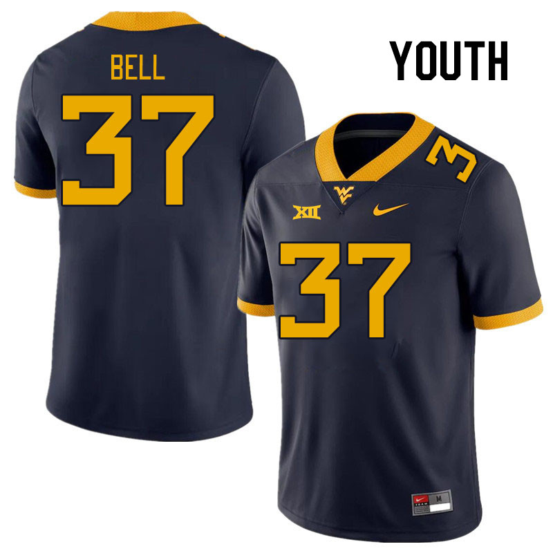 Youth #37 Jayden Bell West Virginia Mountaineers College Football Jerseys Stitched Sale-Navy
